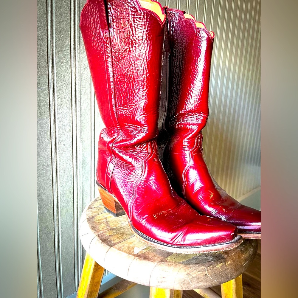 Cherry red Lucchese boots, size 8
